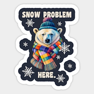 Winter Polar Bear Snow Problem Here Funny Sticker